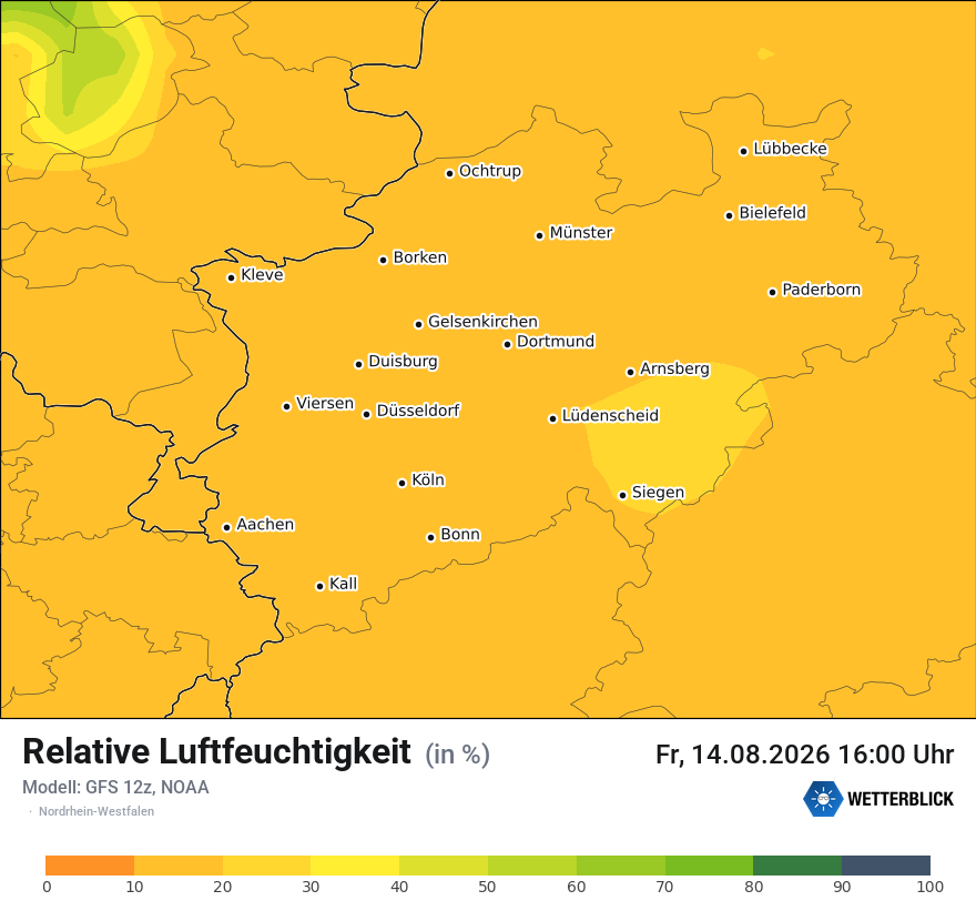Modellkarte GFS – relhum – nrw