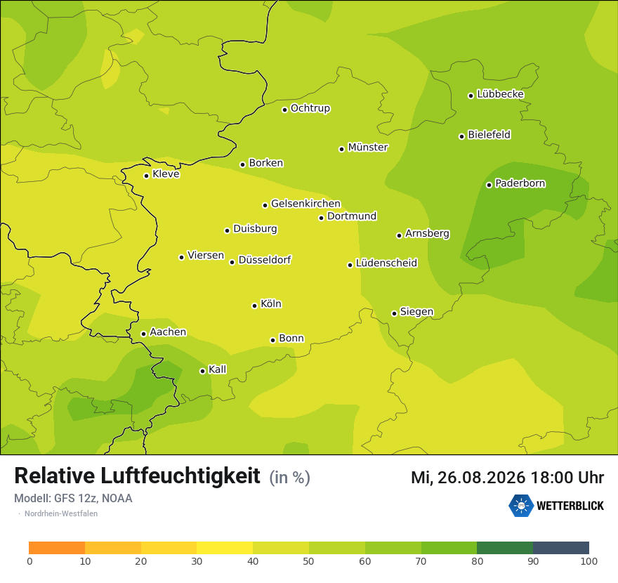 Modellkarte GFS – relhum – nrw