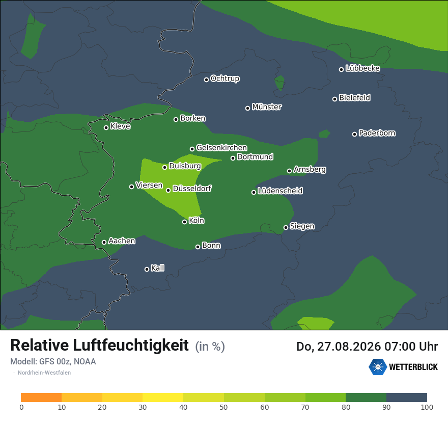 Modellkarte GFS – relhum – nrw
