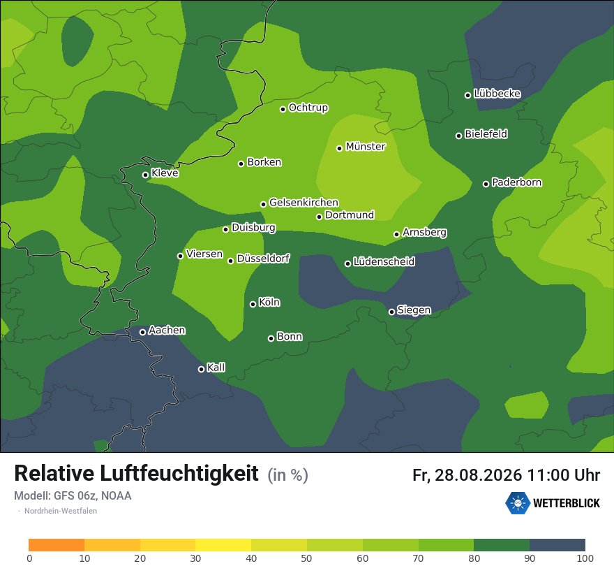 Modellkarte GFS – relhum – nrw