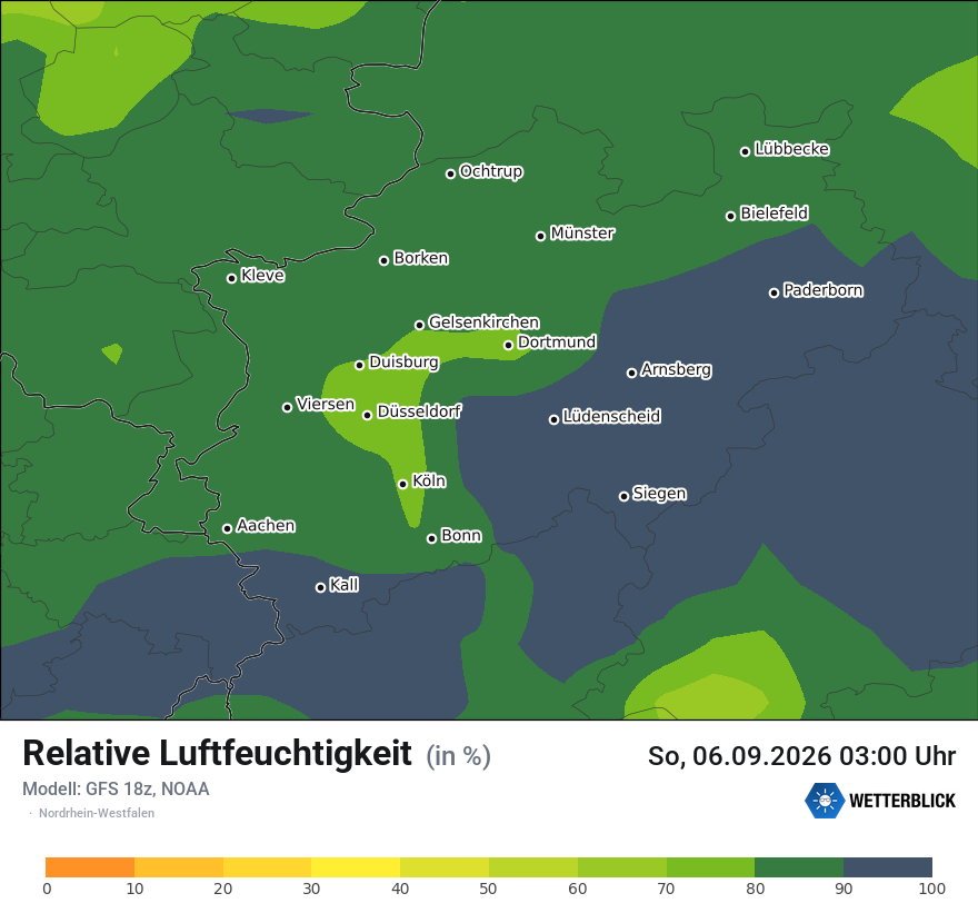 Modellkarte GFS – relhum – nrw