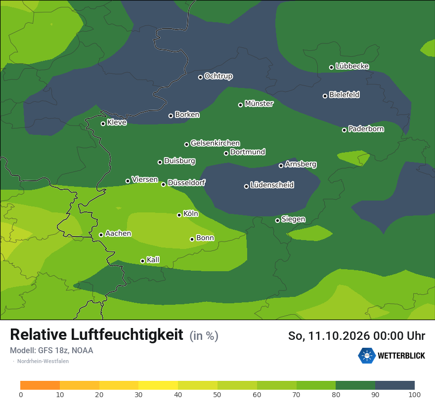 Modellkarte GFS – relhum – nrw