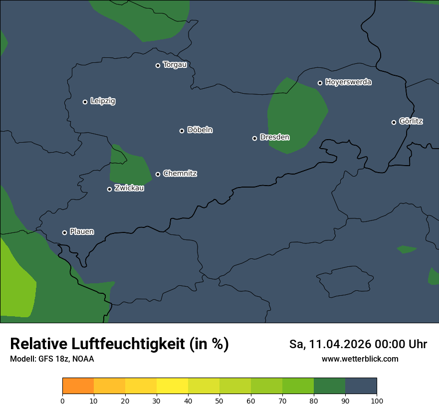 Modellkarte GFS – relhum – sn