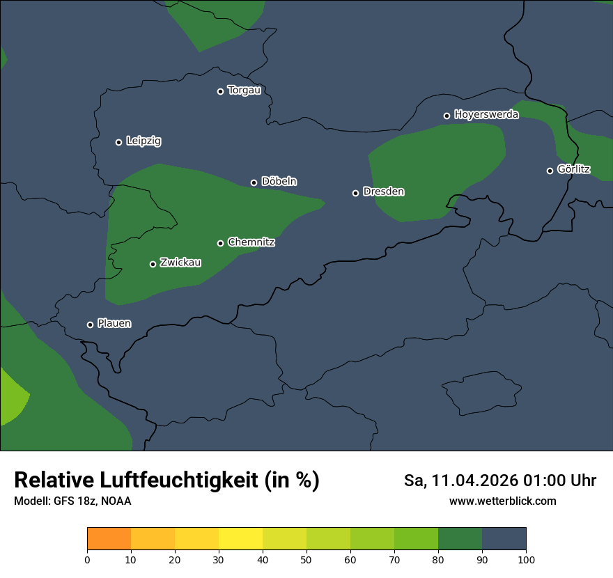 Modellkarte GFS – relhum – sn