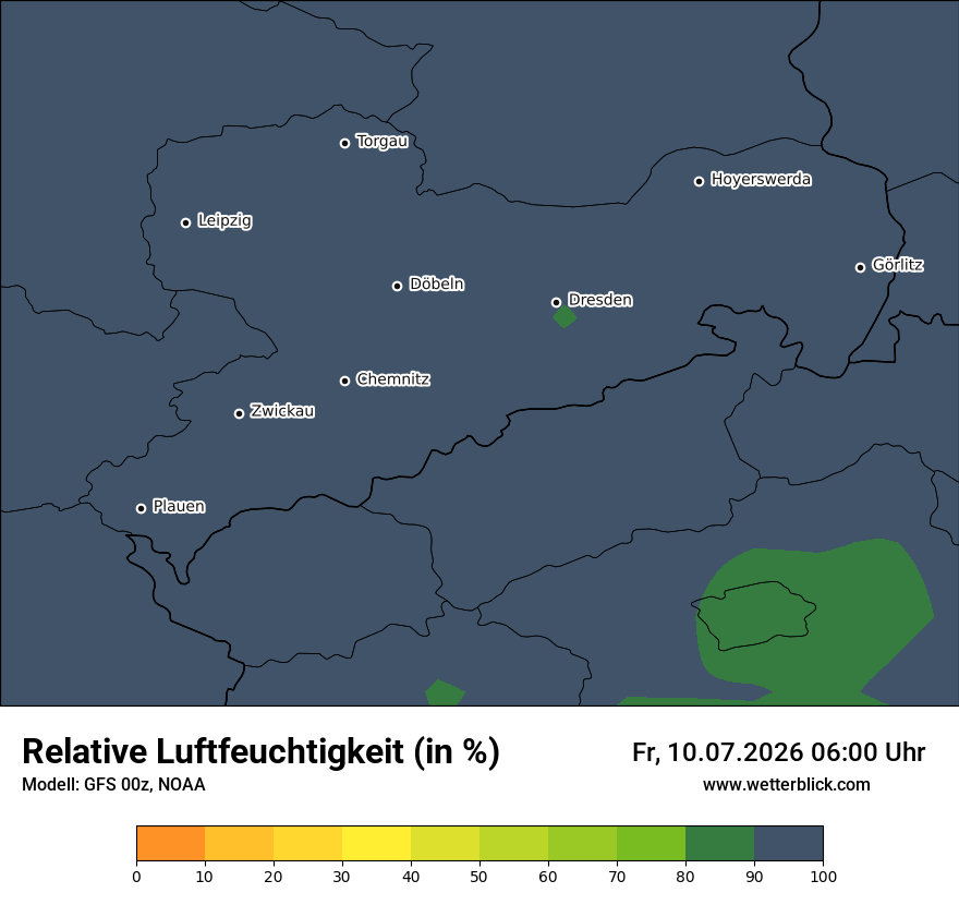 Modellkarte GFS – relhum – sn