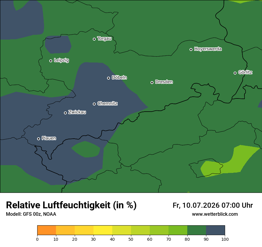 Modellkarte GFS – relhum – sn