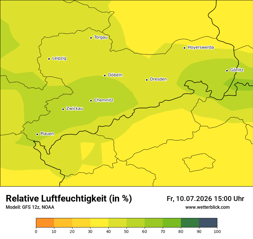 Modellkarte GFS – relhum – sn