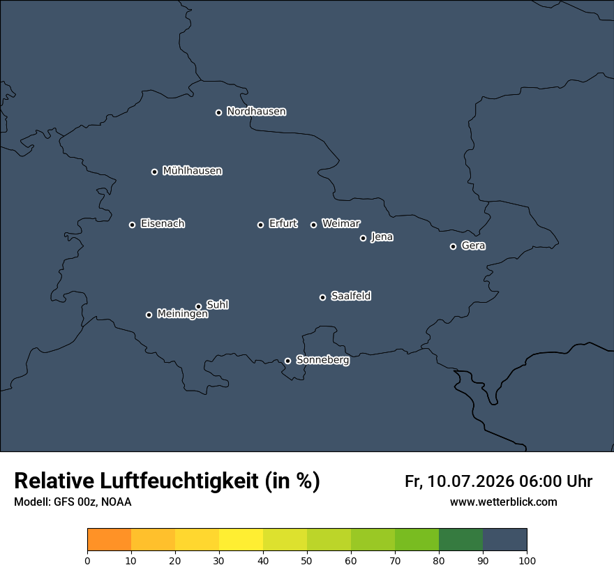 Modellkarte GFS – relhum – th