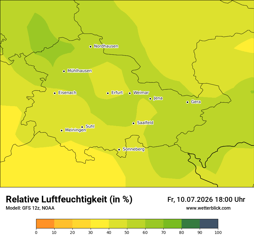 Modellkarte GFS – relhum – th