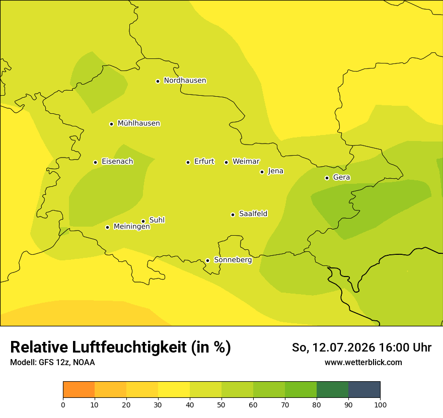 Modellkarte GFS – relhum – th