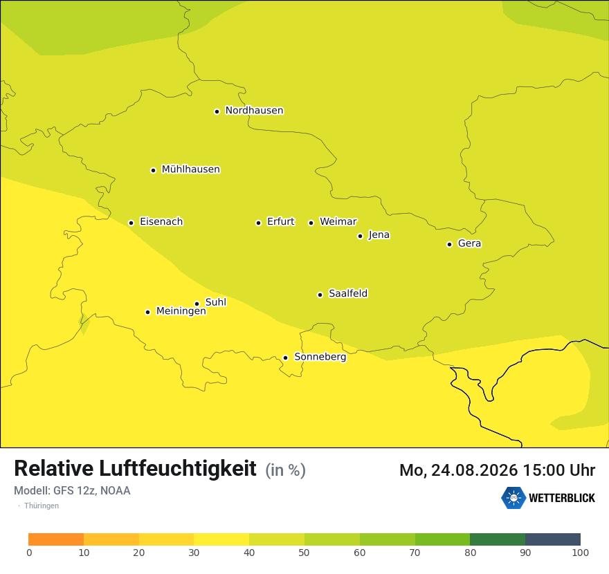 Modellkarte GFS – relhum – th