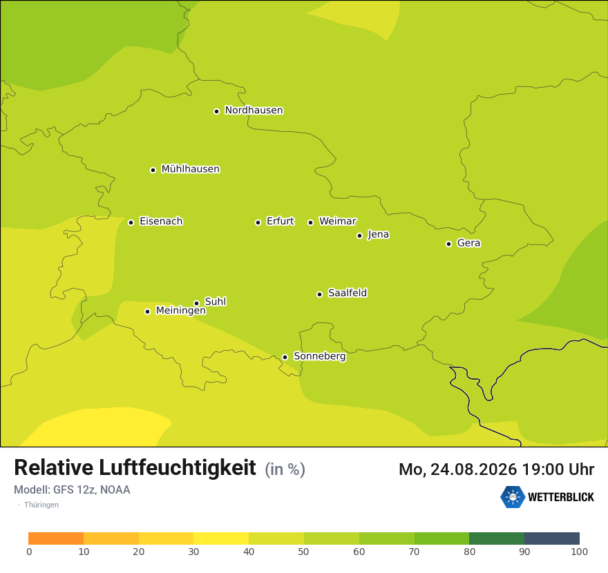 Modellkarte GFS – relhum – th