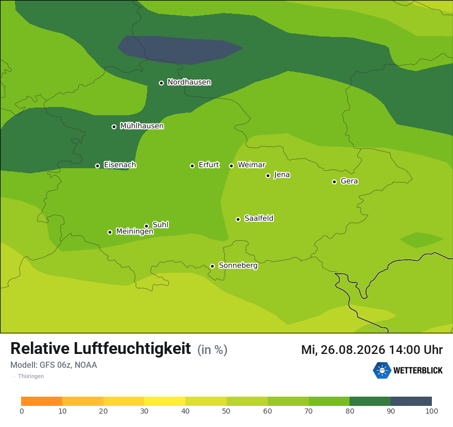 Modellkarte GFS – relhum – th