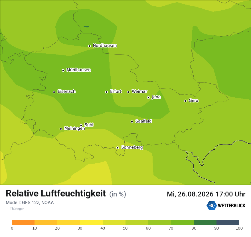 Modellkarte GFS – relhum – th