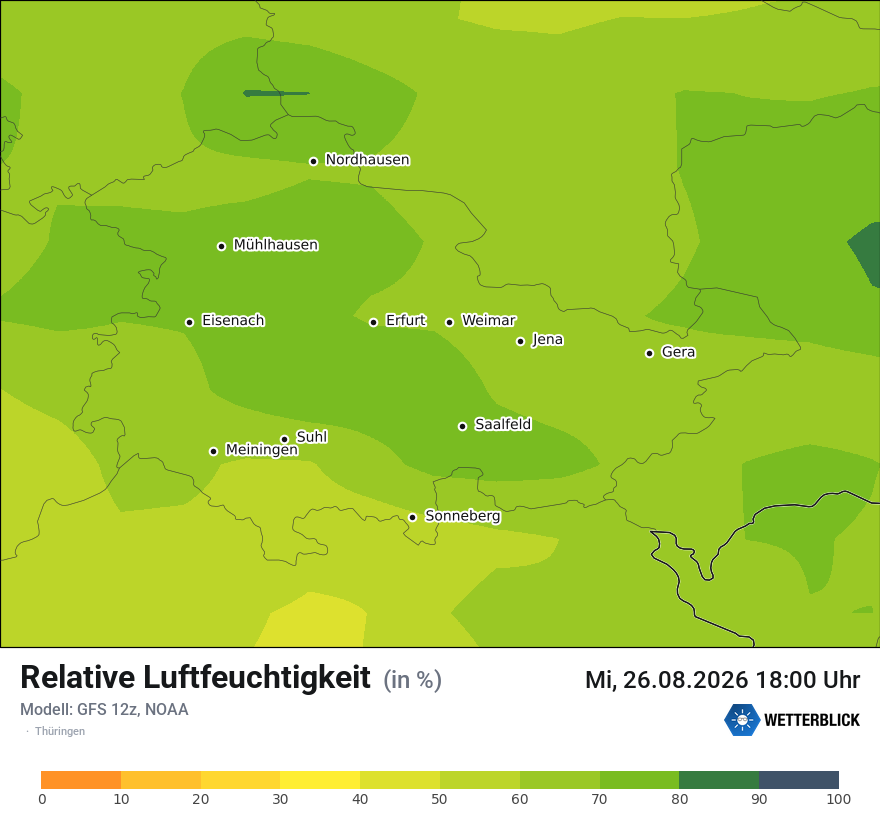 Modellkarte GFS – relhum – th