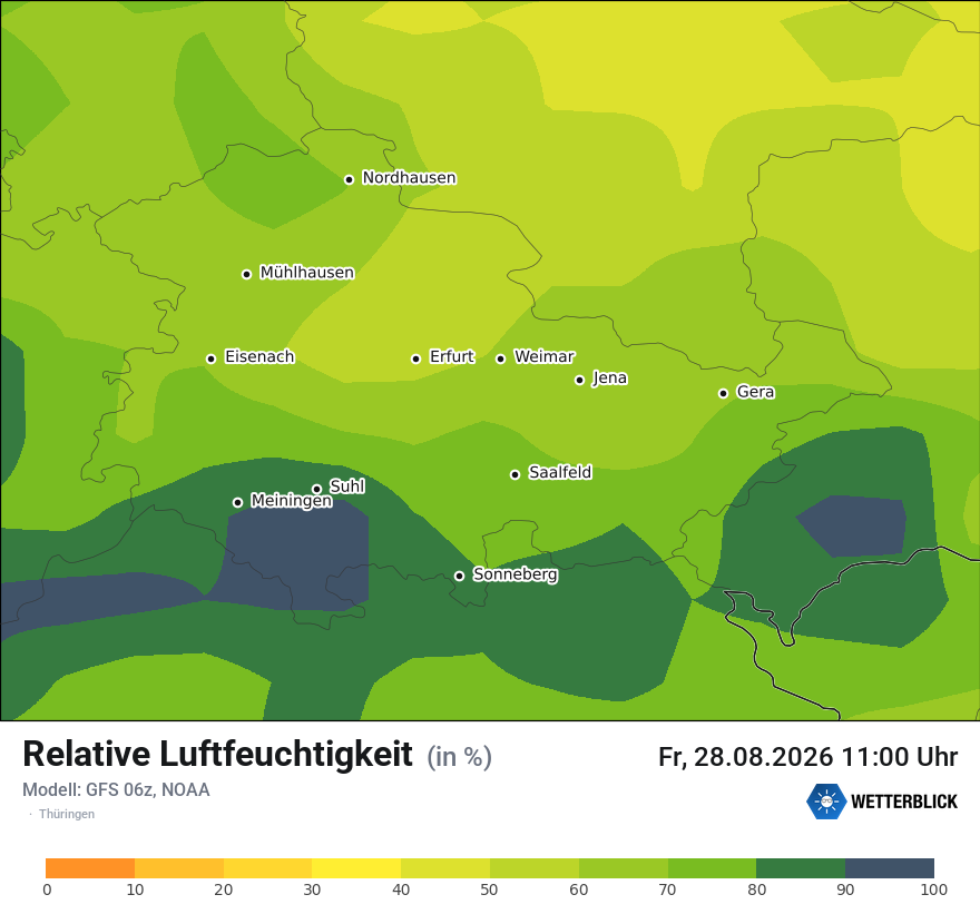 Modellkarte GFS – relhum – th