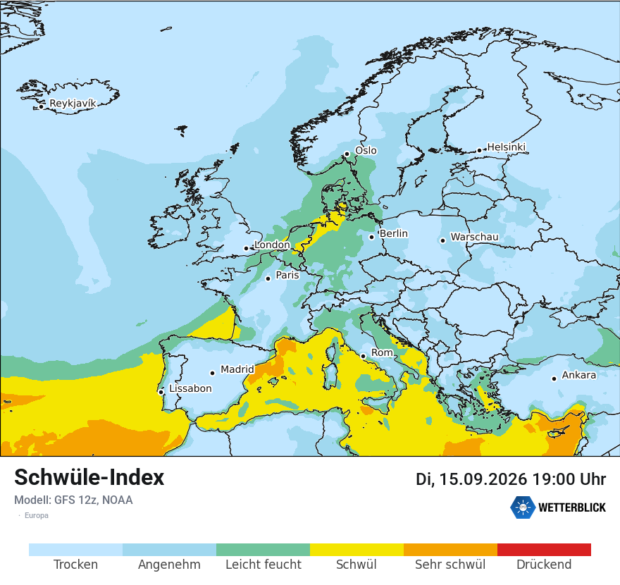 Modellkarte GFS – sui – europa