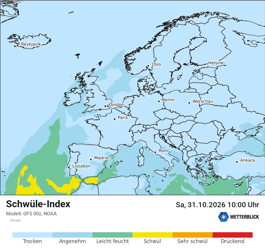 Modellkarte GFS – sui – europa