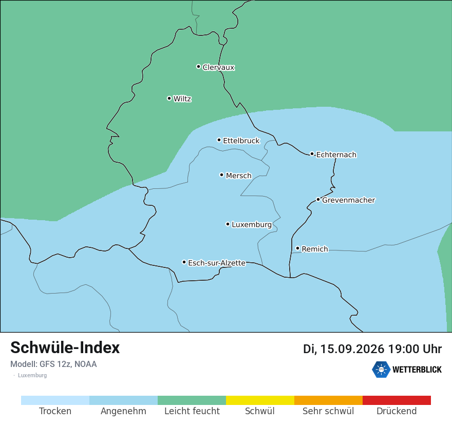 Modellkarte GFS – sui – luxemburg