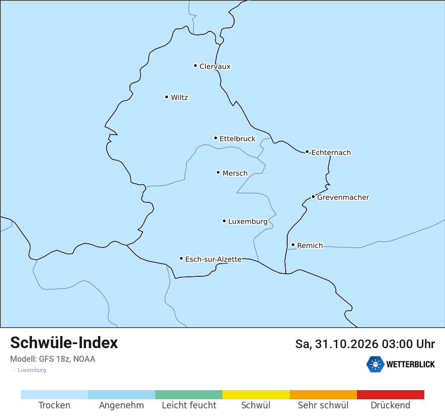 Modellkarte GFS – sui – luxemburg