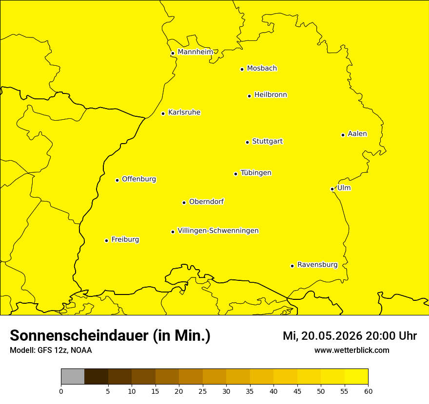 Modellkarte GFS – sunsd – bw