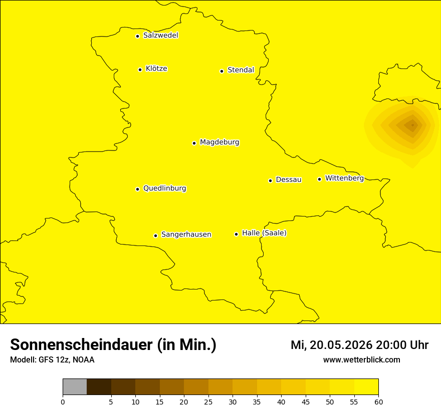Modellkarte GFS – sunsd – st