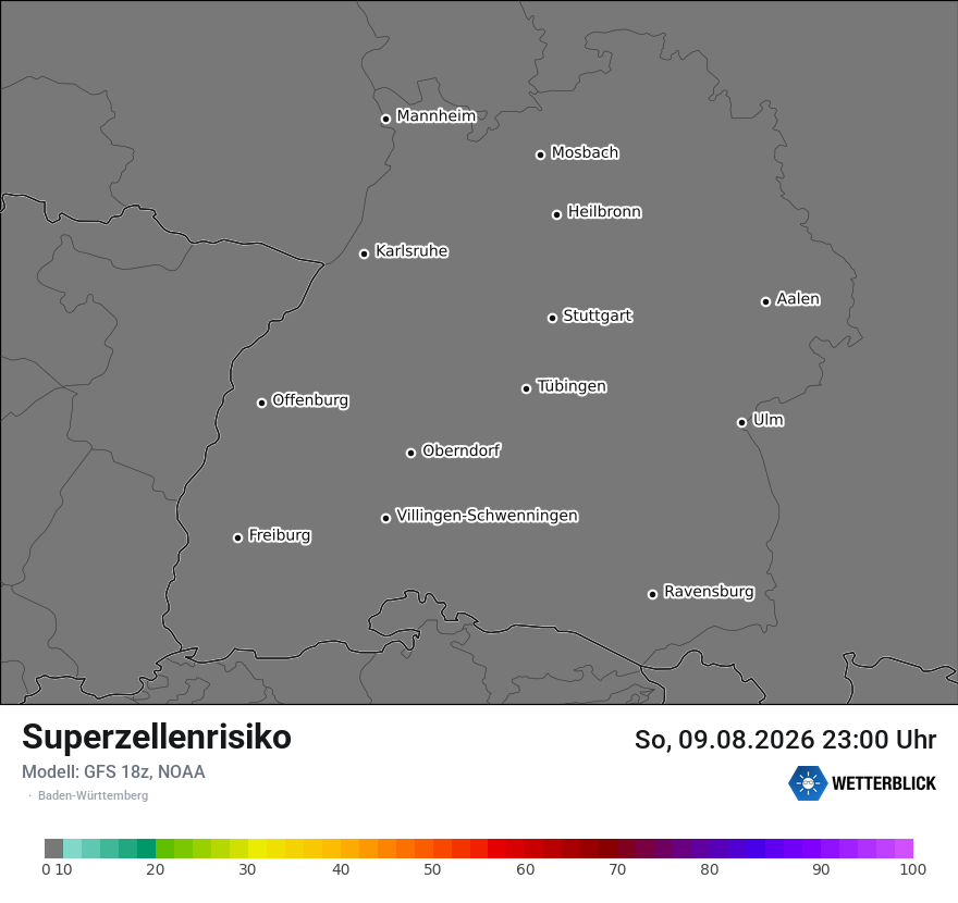 Modellkarte GFS – superzellenrisiko – bw