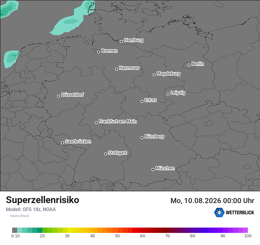 Modellkarte GFS – superzellenrisiko – deutschland