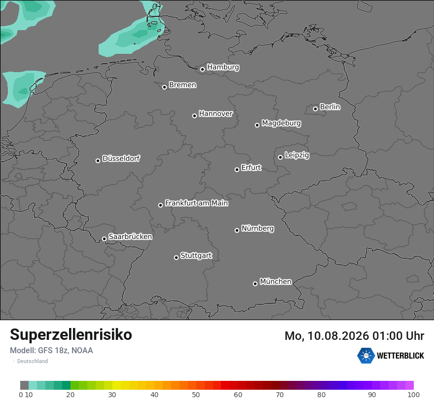 Modellkarte GFS – superzellenrisiko – deutschland