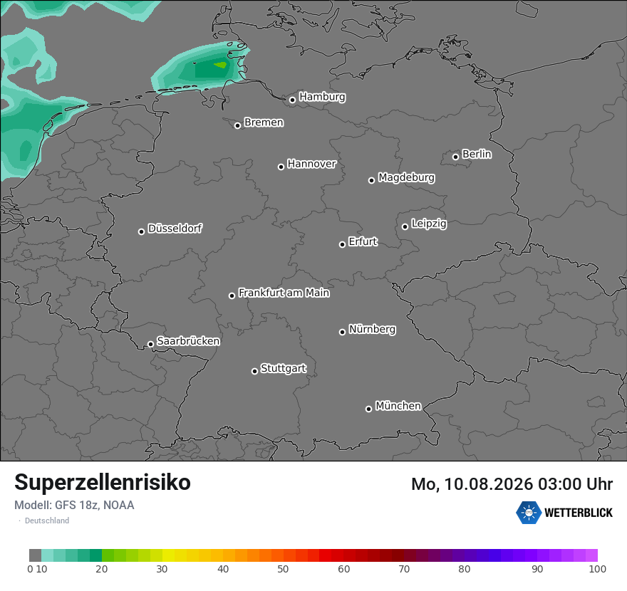 Modellkarte GFS – superzellenrisiko – deutschland