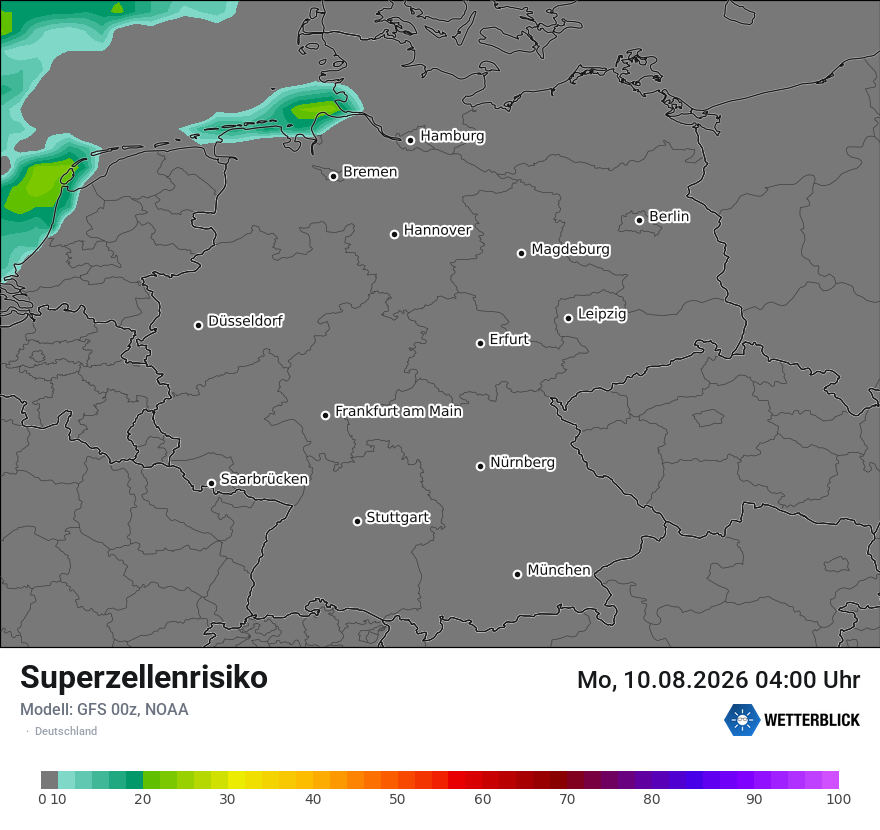 Modellkarte GFS – superzellenrisiko – deutschland
