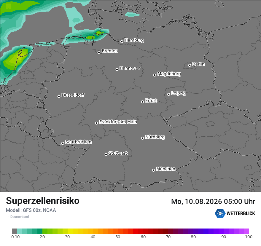 Modellkarte GFS – superzellenrisiko – deutschland