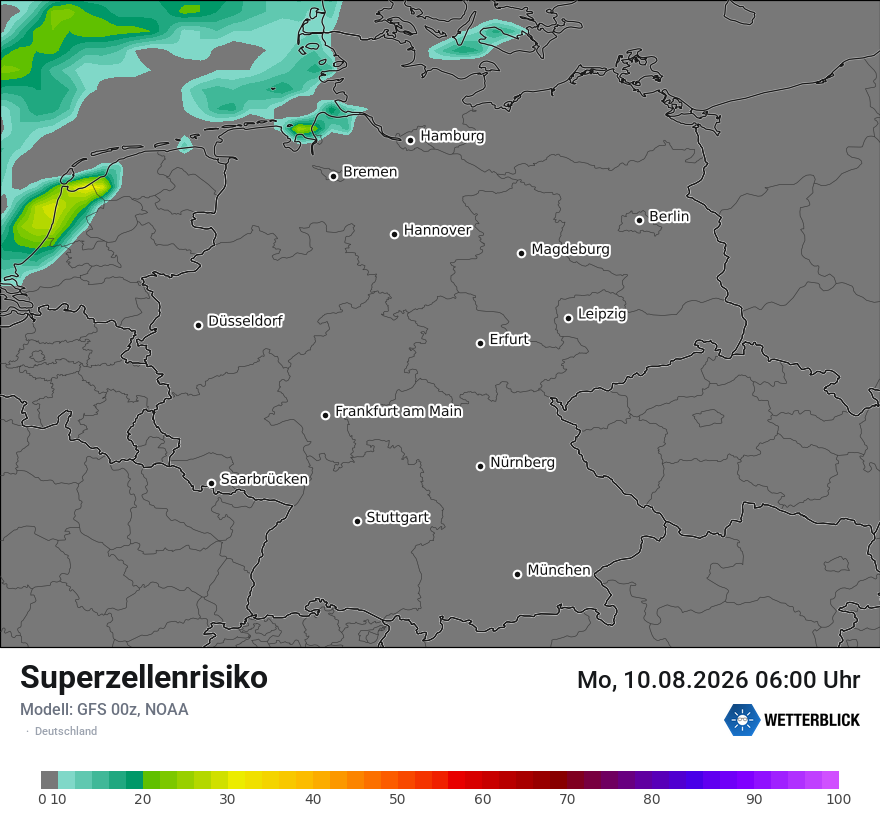 Modellkarte GFS – superzellenrisiko – deutschland
