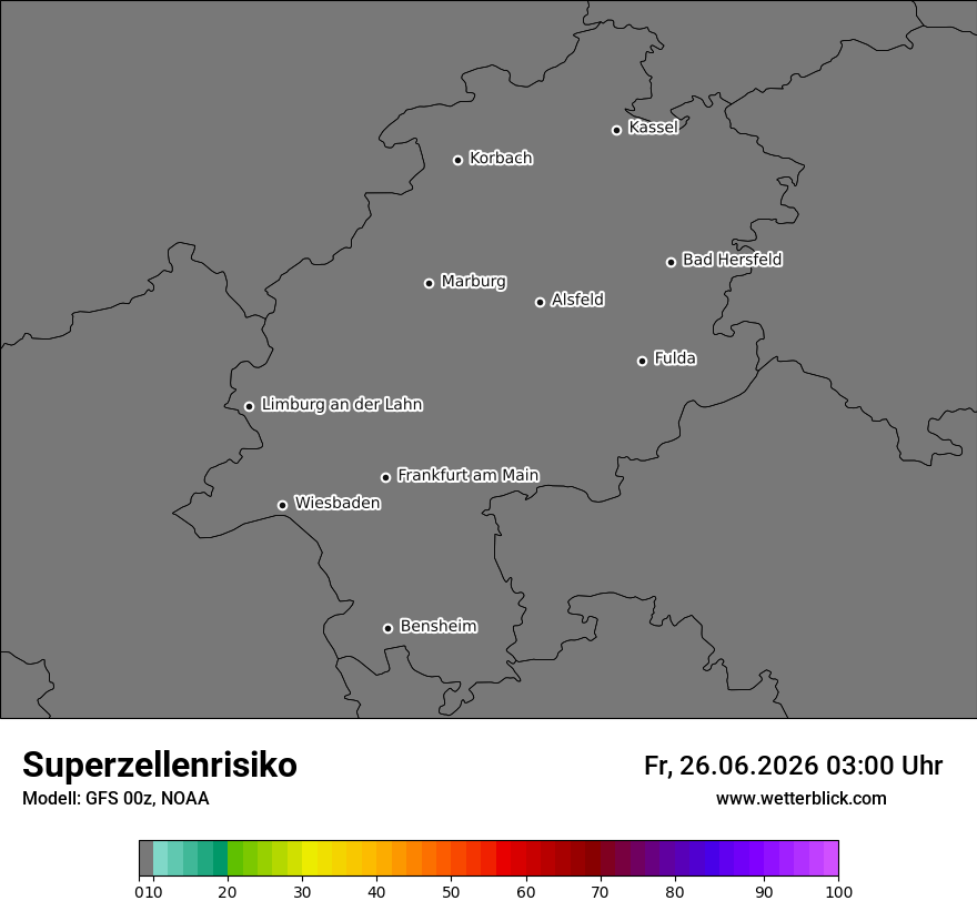Modellkarte GFS – superzellenrisiko – he