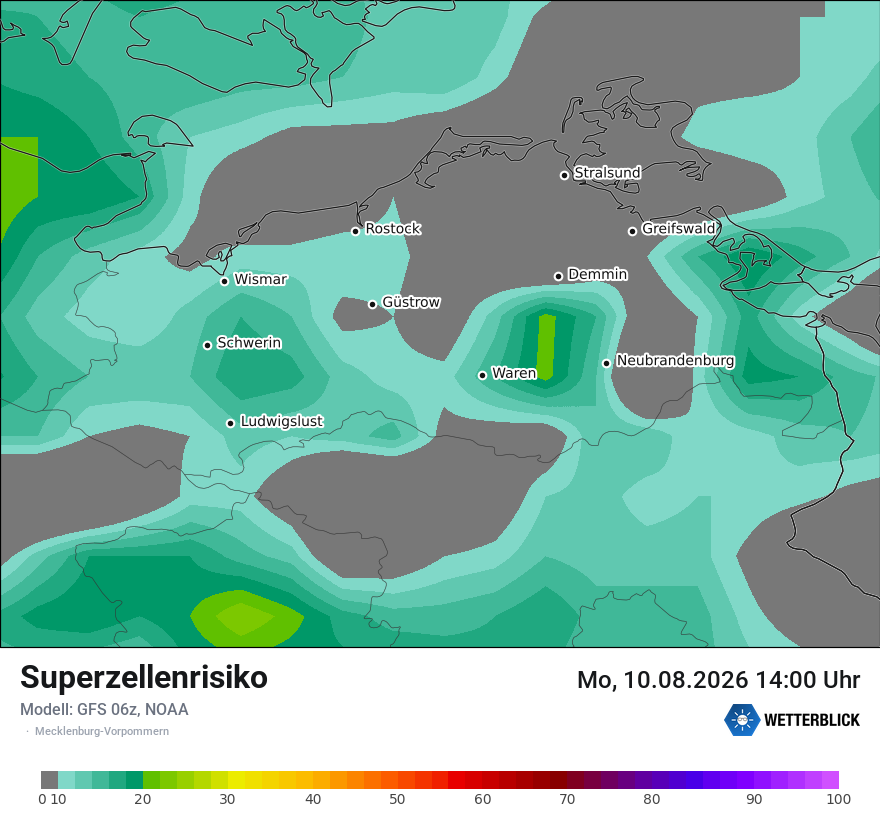 Modellkarte GFS – superzellenrisiko – mv
