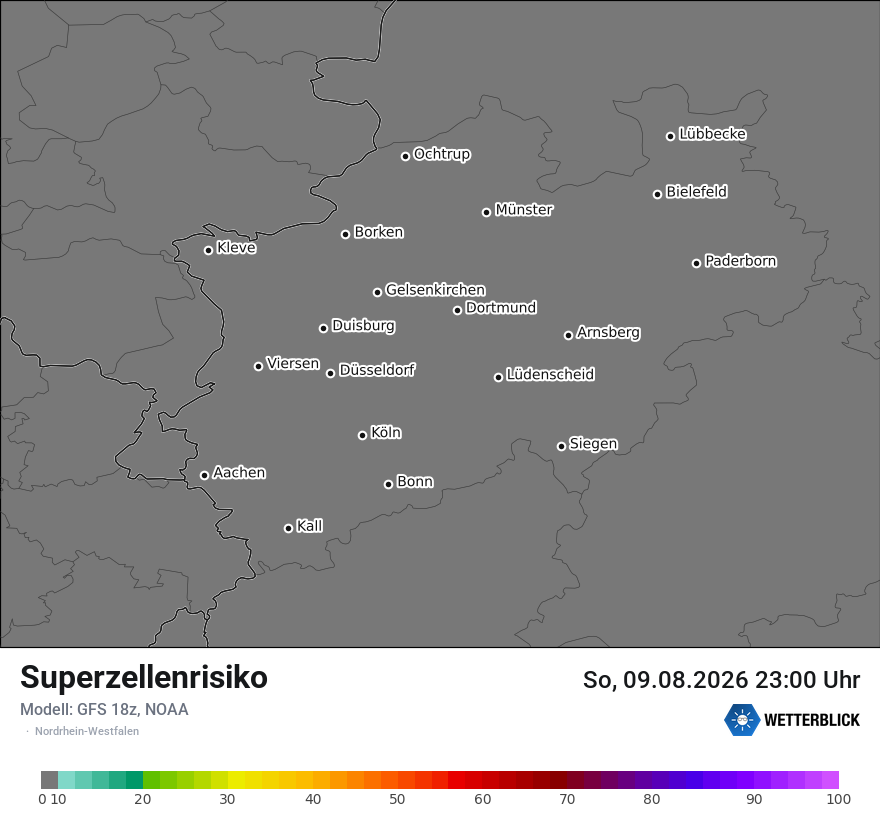 Modellkarte GFS – superzellenrisiko – nrw