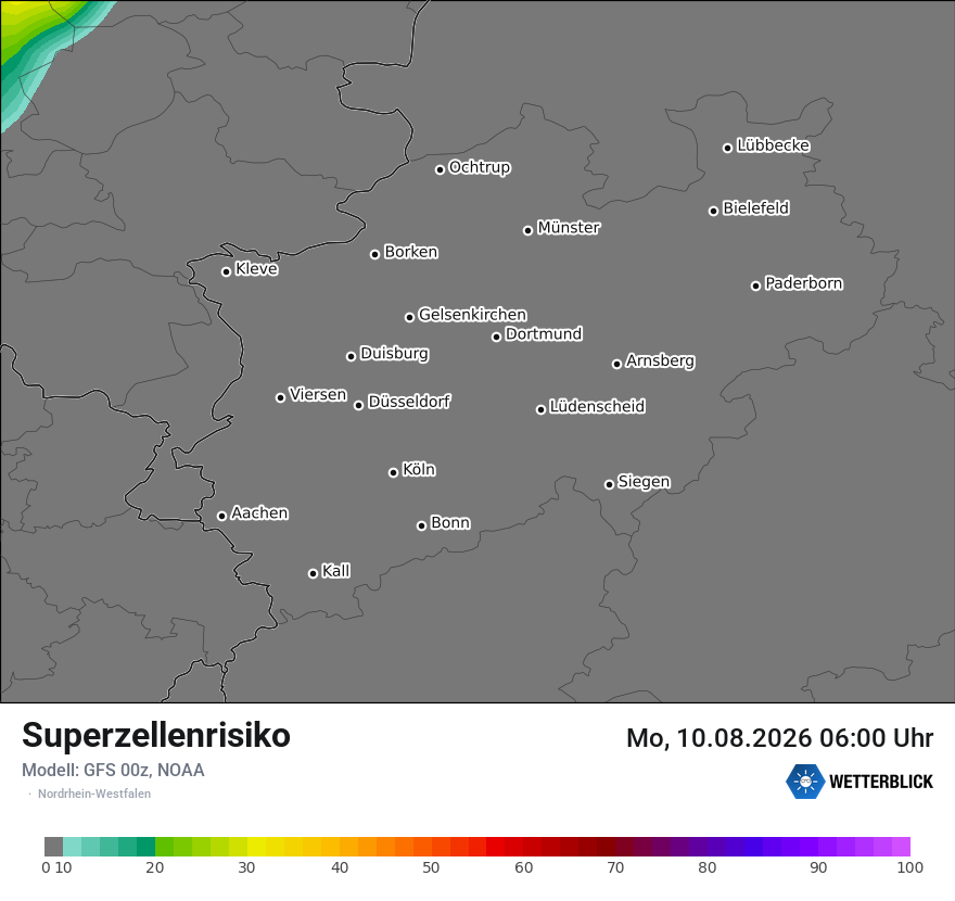 Modellkarte GFS – superzellenrisiko – nrw