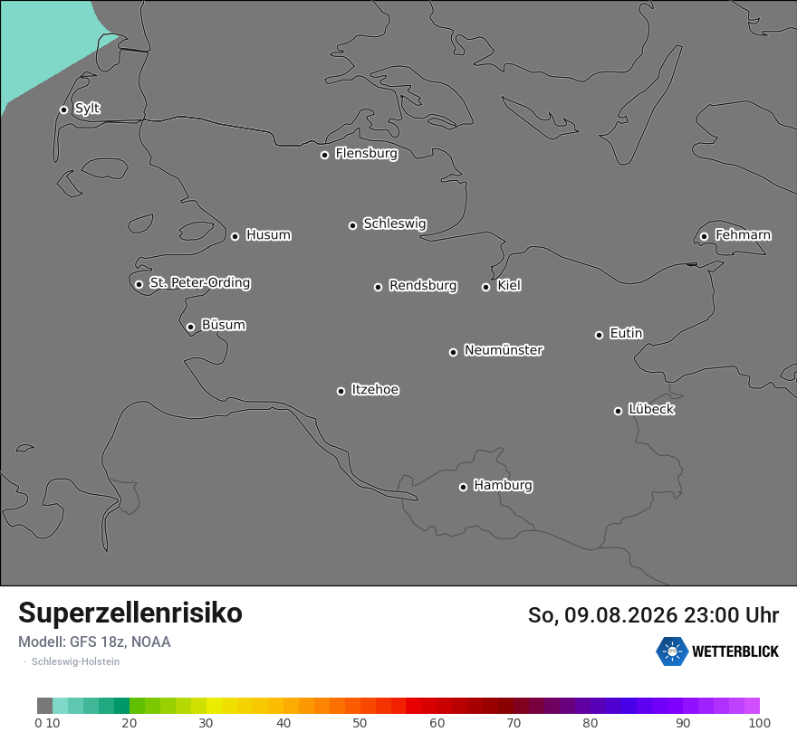 Modellkarte GFS – superzellenrisiko – sh