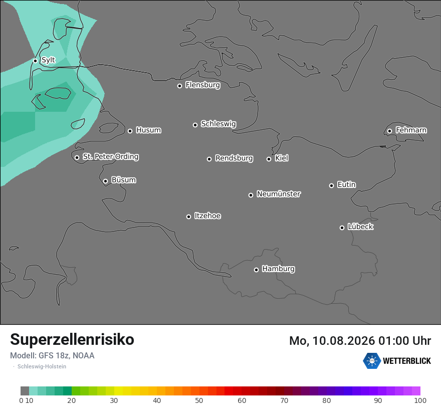 Modellkarte GFS – superzellenrisiko – sh