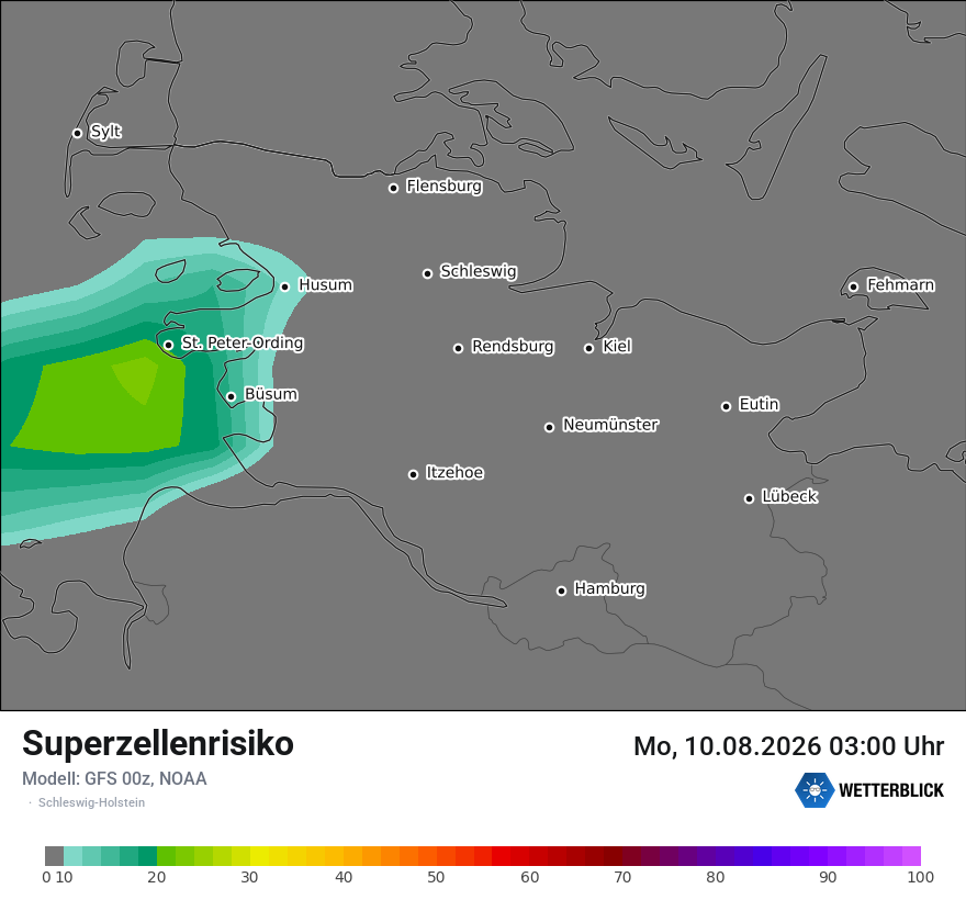 Modellkarte GFS – superzellenrisiko – sh