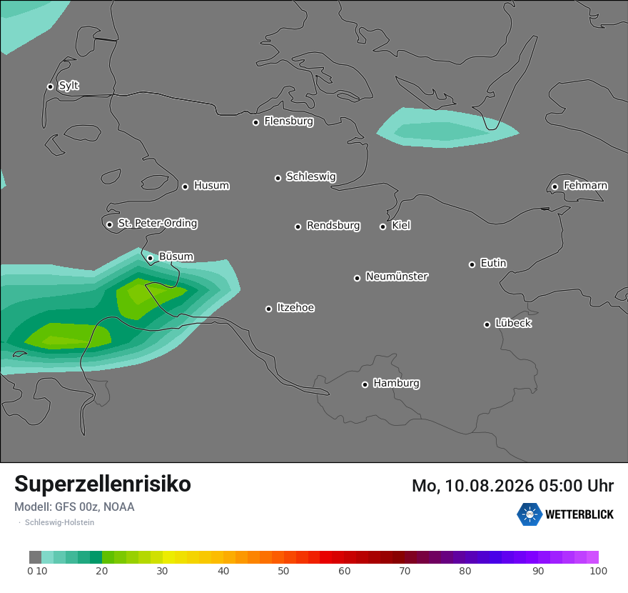 Modellkarte GFS – superzellenrisiko – sh