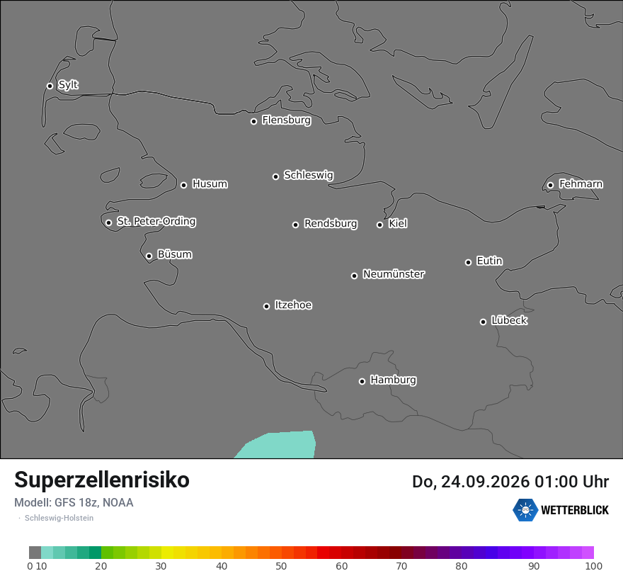 Modellkarte GFS – superzellenrisiko – sh