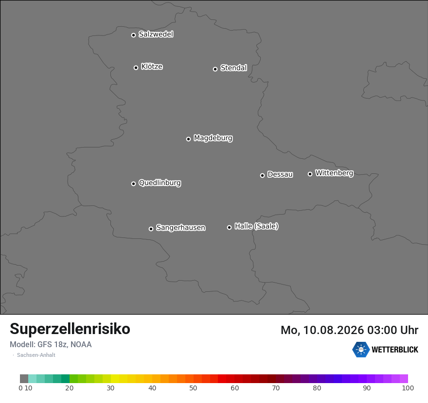 Modellkarte GFS – superzellenrisiko – st