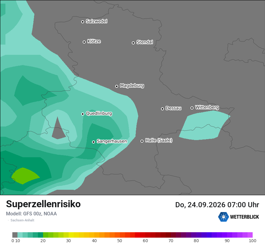 Modellkarte GFS – superzellenrisiko – st