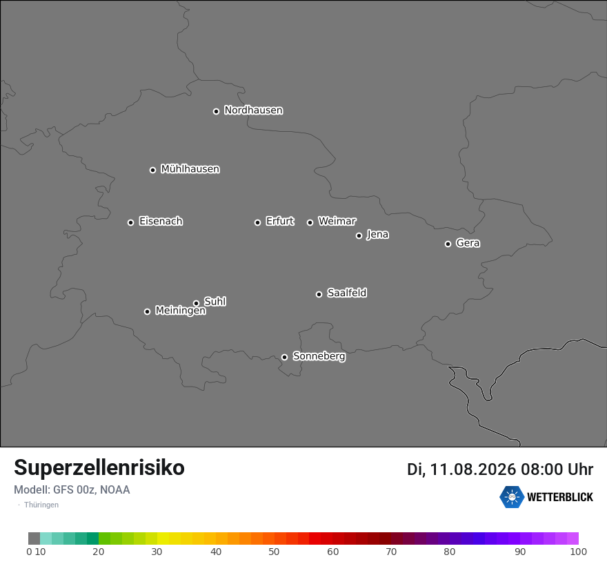 Modellkarte GFS – superzellenrisiko – th