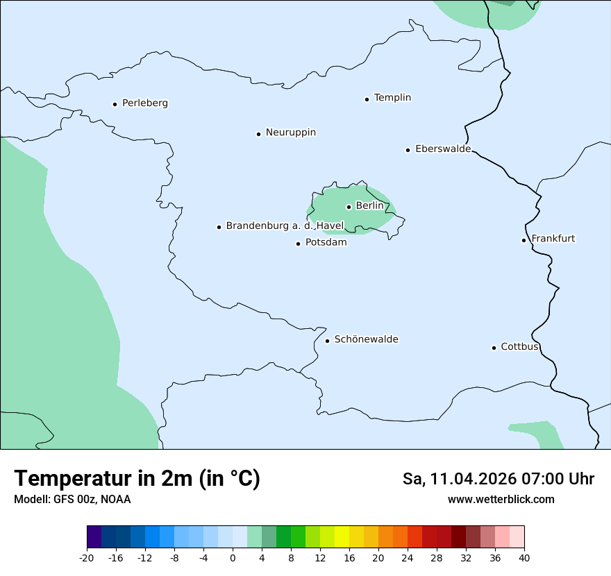 Modellkarte GFS – t2m – bb