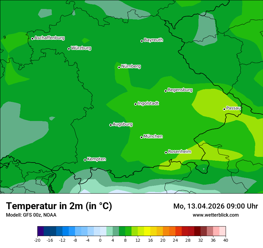 Modellkarte GFS – t2m – by