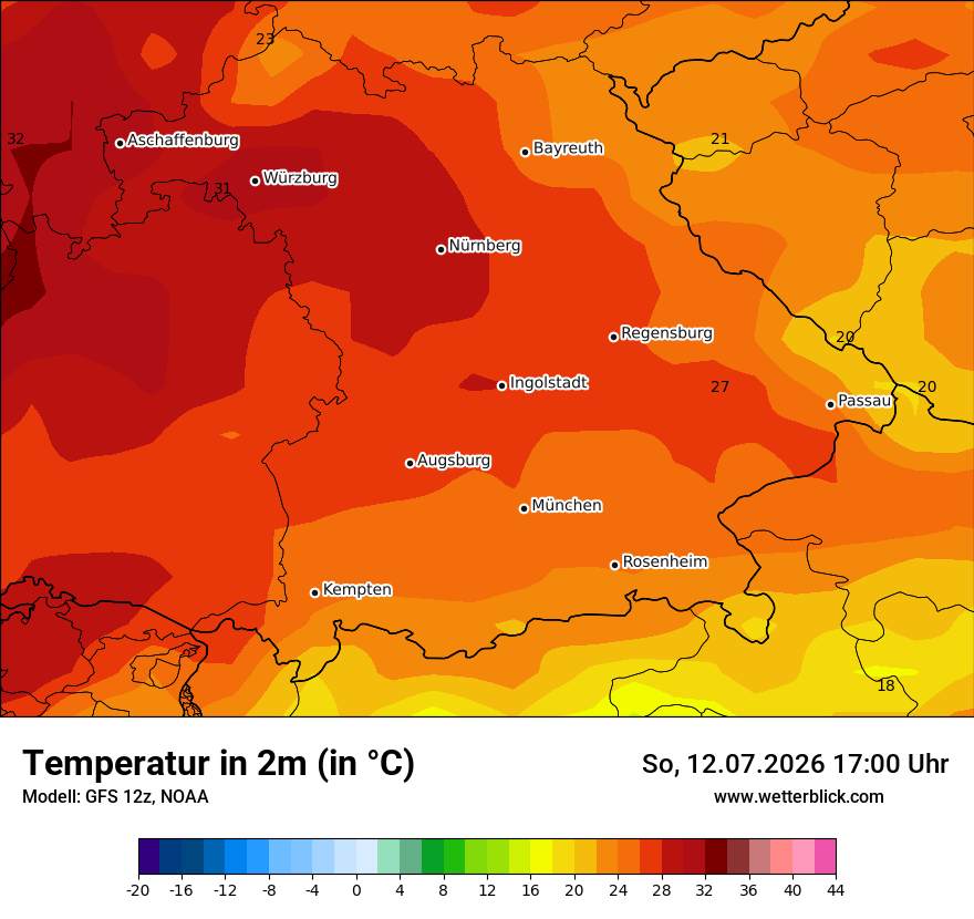 Modellkarte GFS – t2m – by