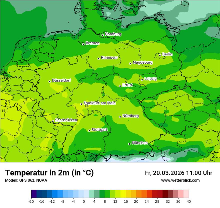 Modellkarte GFS – t2m – deutschland
