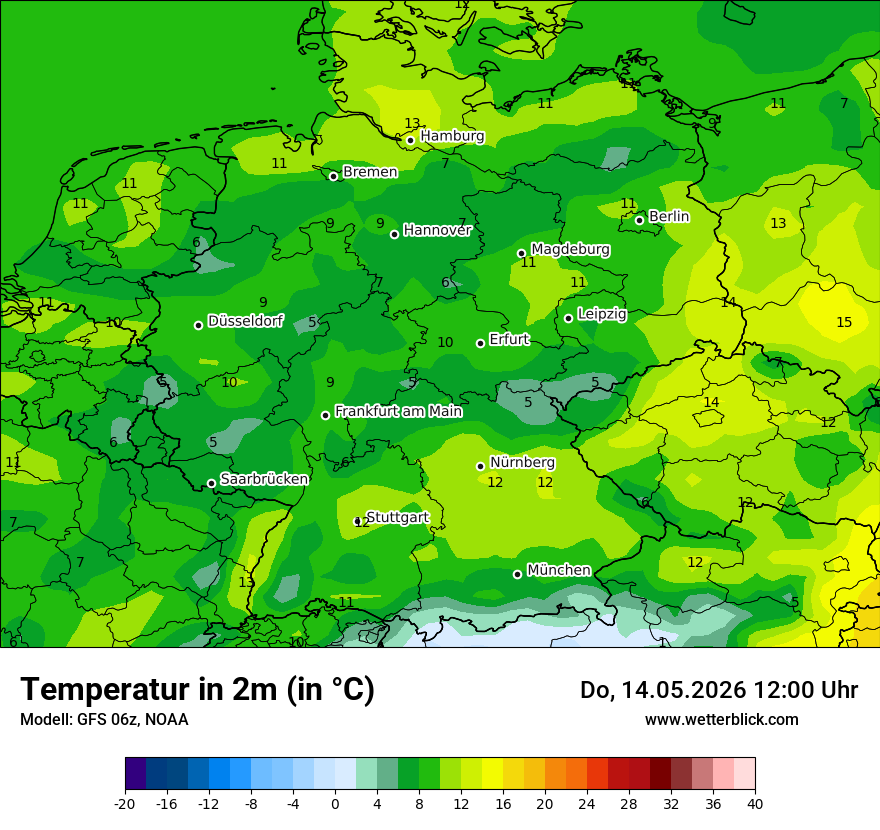 Modellkarte GFS – t2m – deutschland